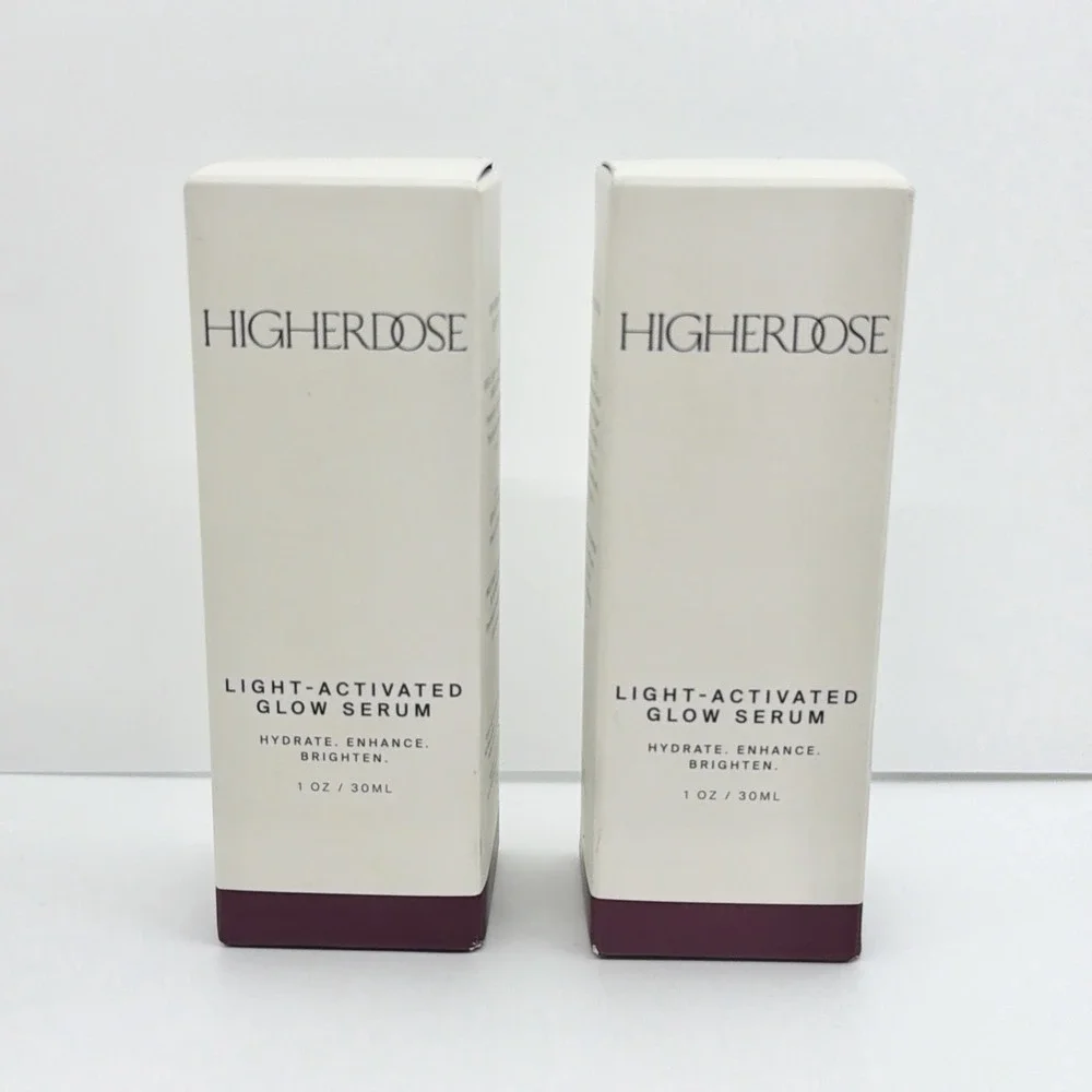 2 PACK HigherDOSE Red Light Face Mask Serum Light Activated Glow Serum 1 oz NEW